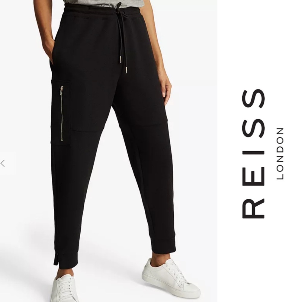 Reiss Angelina Jersey Ankle Zip Joggers Small